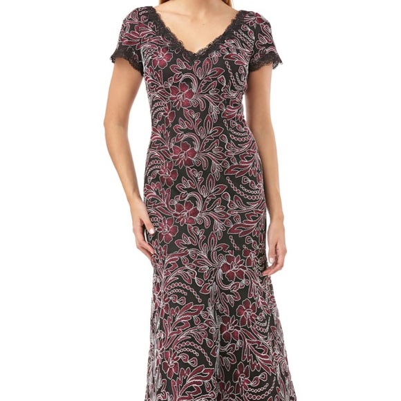 NEW JS COLLECTIONS Embroidered Mesh Tea Dress 12 - Picture 2 of 6